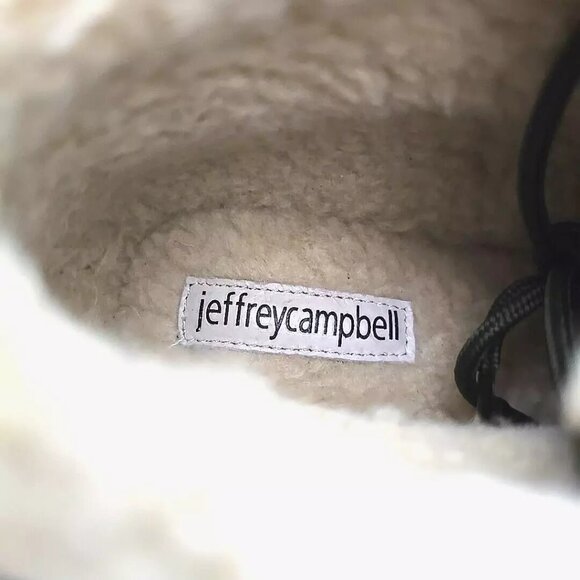 Jeffrey Campbell Accel Boot Lugged Sole Faux Fur Lined Ankle Booties Wms Size 9 - Picture 10 of 12